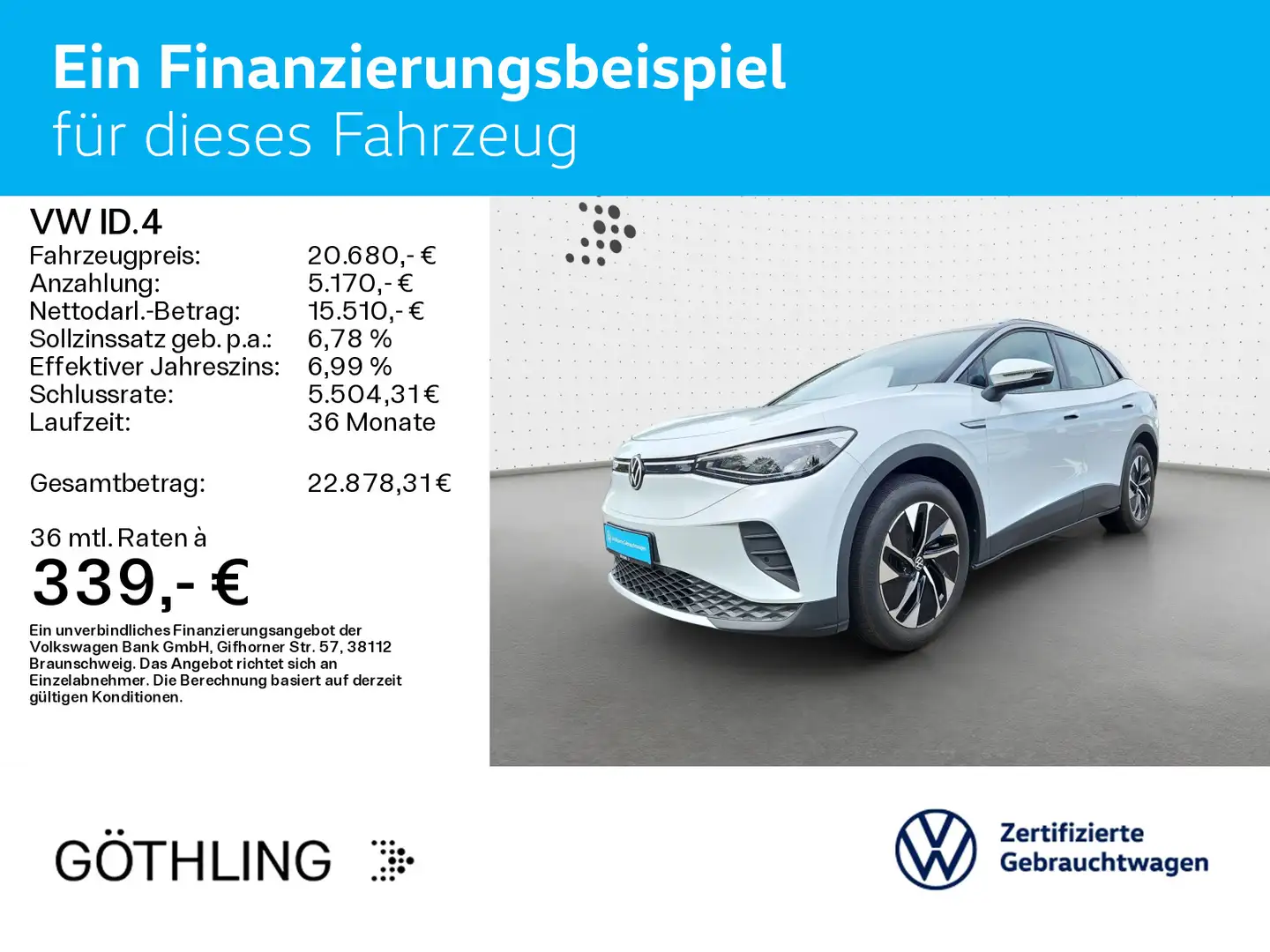 Volkswagen ID.4 Pure *NAVI*SPUR*APP*WÄRMEP.*LM-FELG.19 Wit - 2