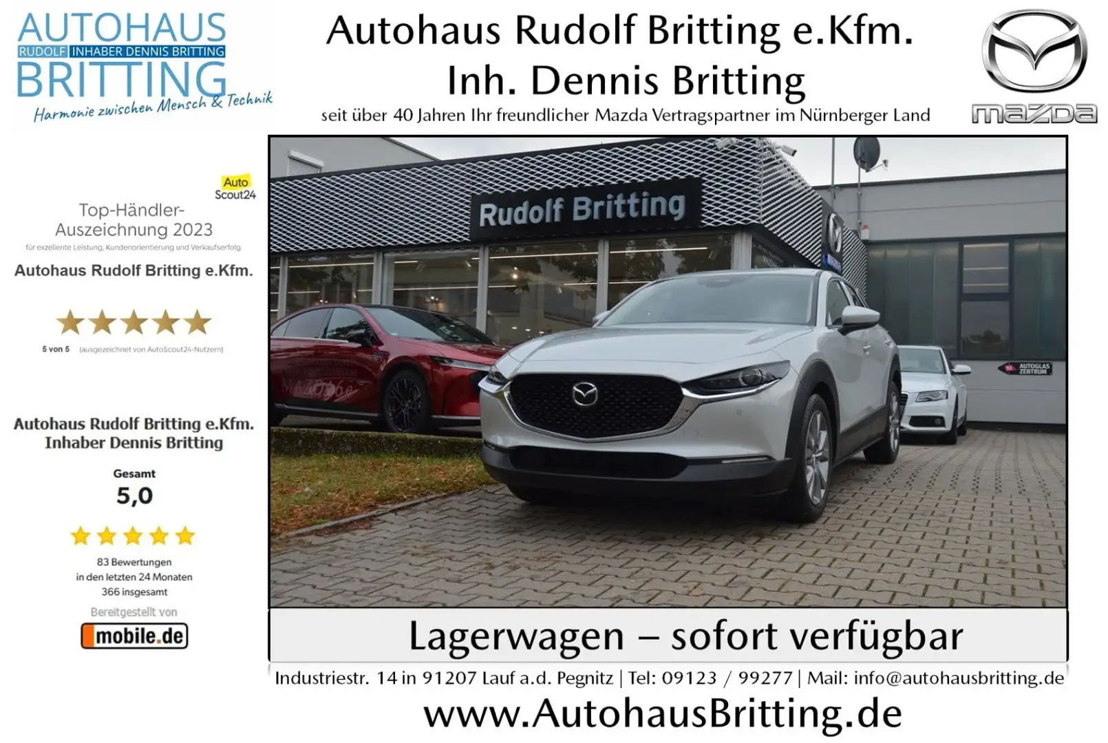 Mazda CX-30 SKYACTIV 140PS 6GS Exclusive Navi PDC SHZ Weiß - 1