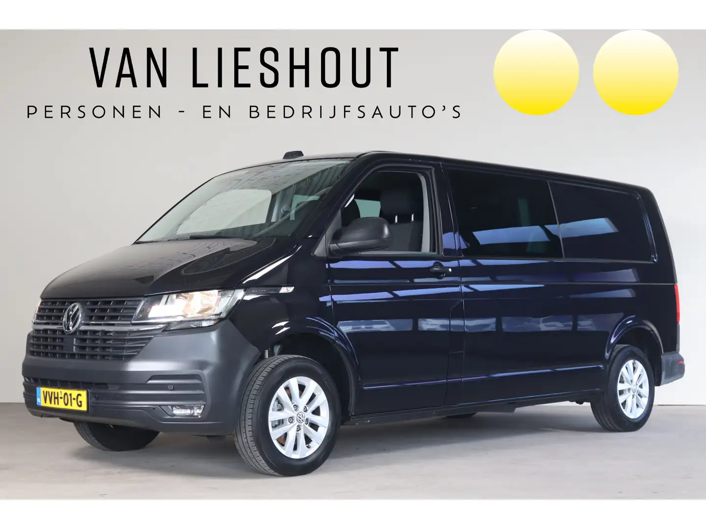 Volkswagen T6.1 Transporter 2.0 TDI L2H1 30 DC Highline BPM VRIJ!! Adop. cruis Noir - 1