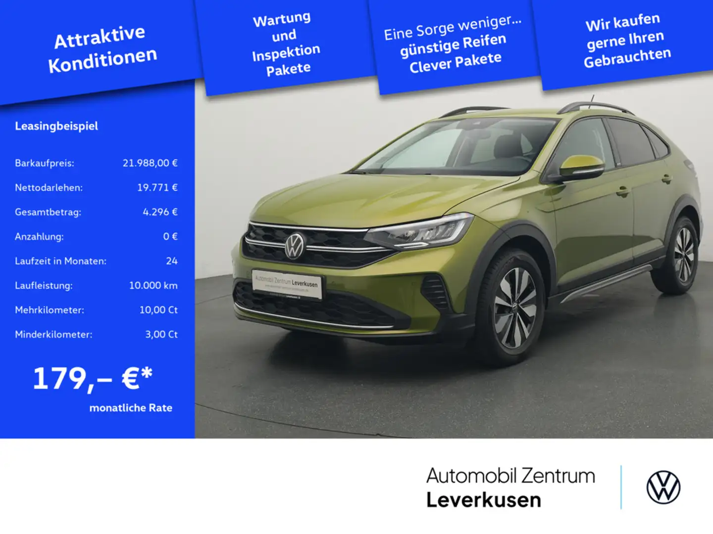 Volkswagen Taigo Move VIRT APP SHZ LED PDC PORT NAVI Grün - 1