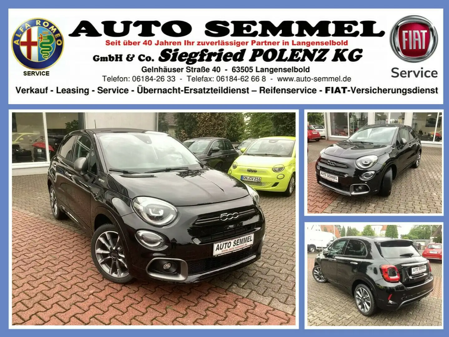 Fiat 500X Dolcevita Sport Hybrid 1.5 GSE 130PS Schwarz - 1
