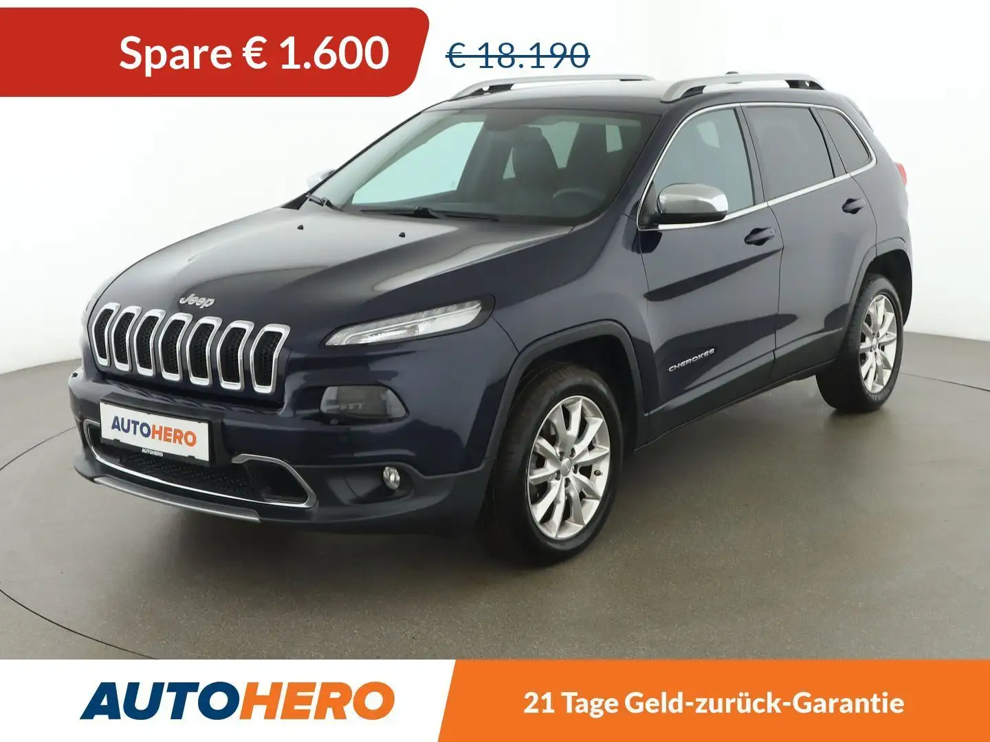 Jeep Cherokee 2.0 M-Jet Limited 4WD Aut. *TEMPO*NAVI*CAM*SHZ*BT* Blau - 1