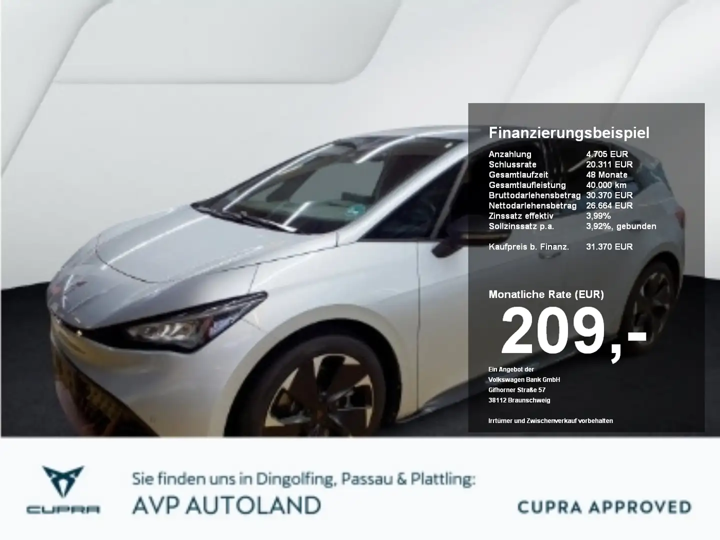 CUPRA Born 170 kW 63 kWh Argintiu - 1