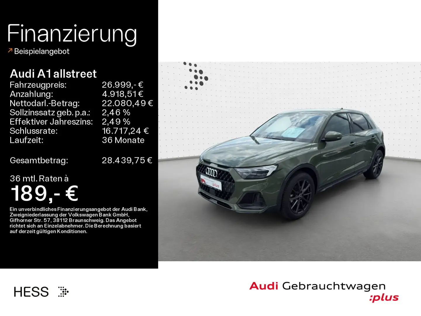 Audi A1 30 TFSI S-LINE*LED*VIRTUAL*NAVI-PLU Grün - 1