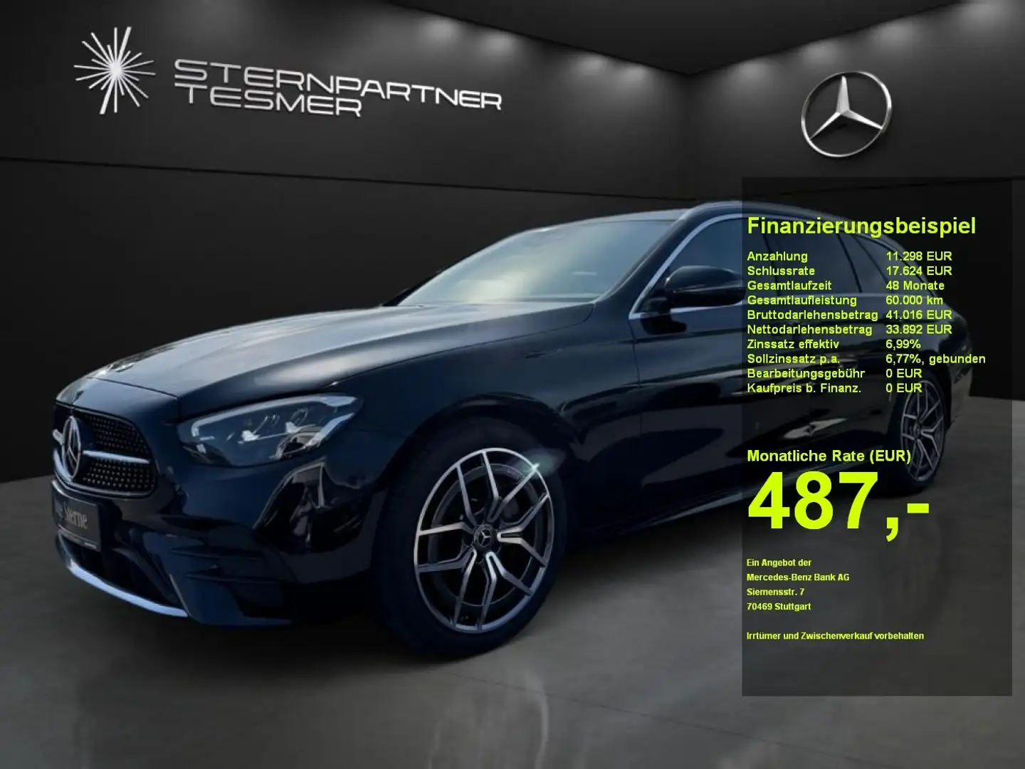 Mercedes-Benz E 200 T AMG*LED*WIDE*DISTR*HuD*MBUX*360°KAM*PANO Schwarz - 1