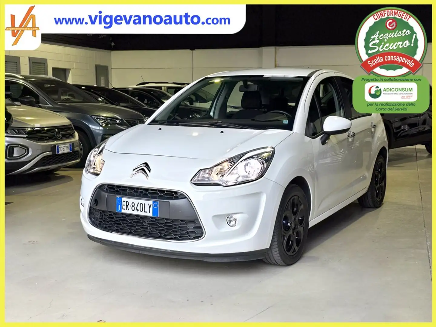 Citroen C3 C3 1.2 vti Exclusive 82cv + Scarico Sportivo Bianco - 1