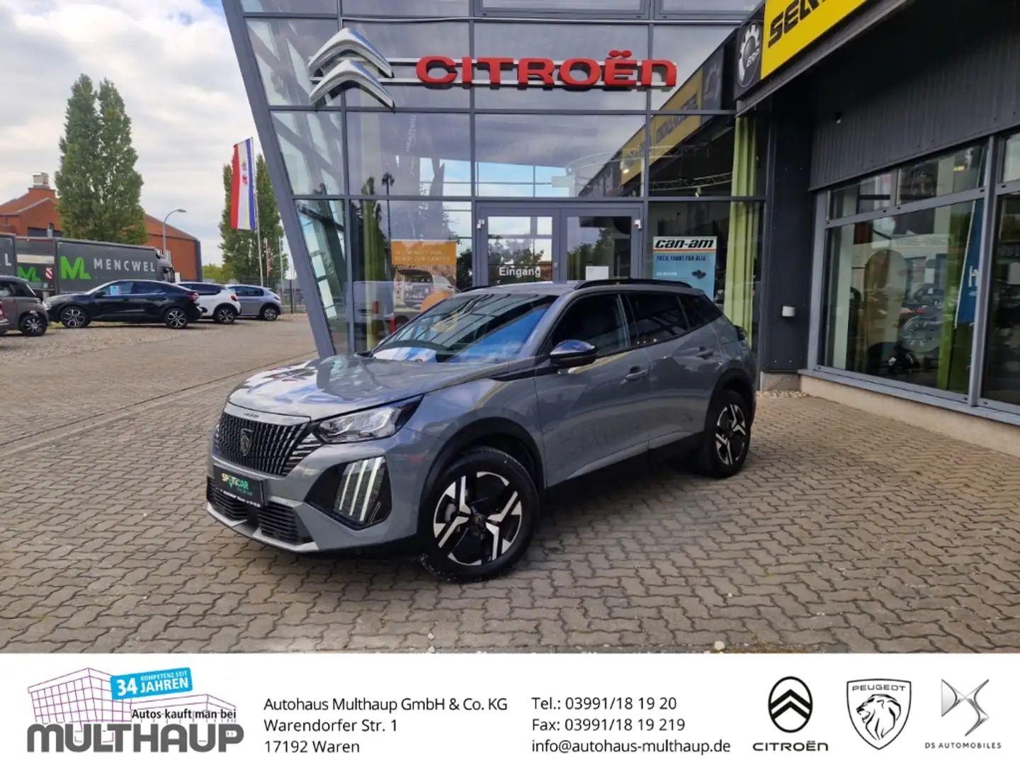 Peugeot 2008 Allure PureTech 100 LED PDCv+h Klimaautom Gris - 1