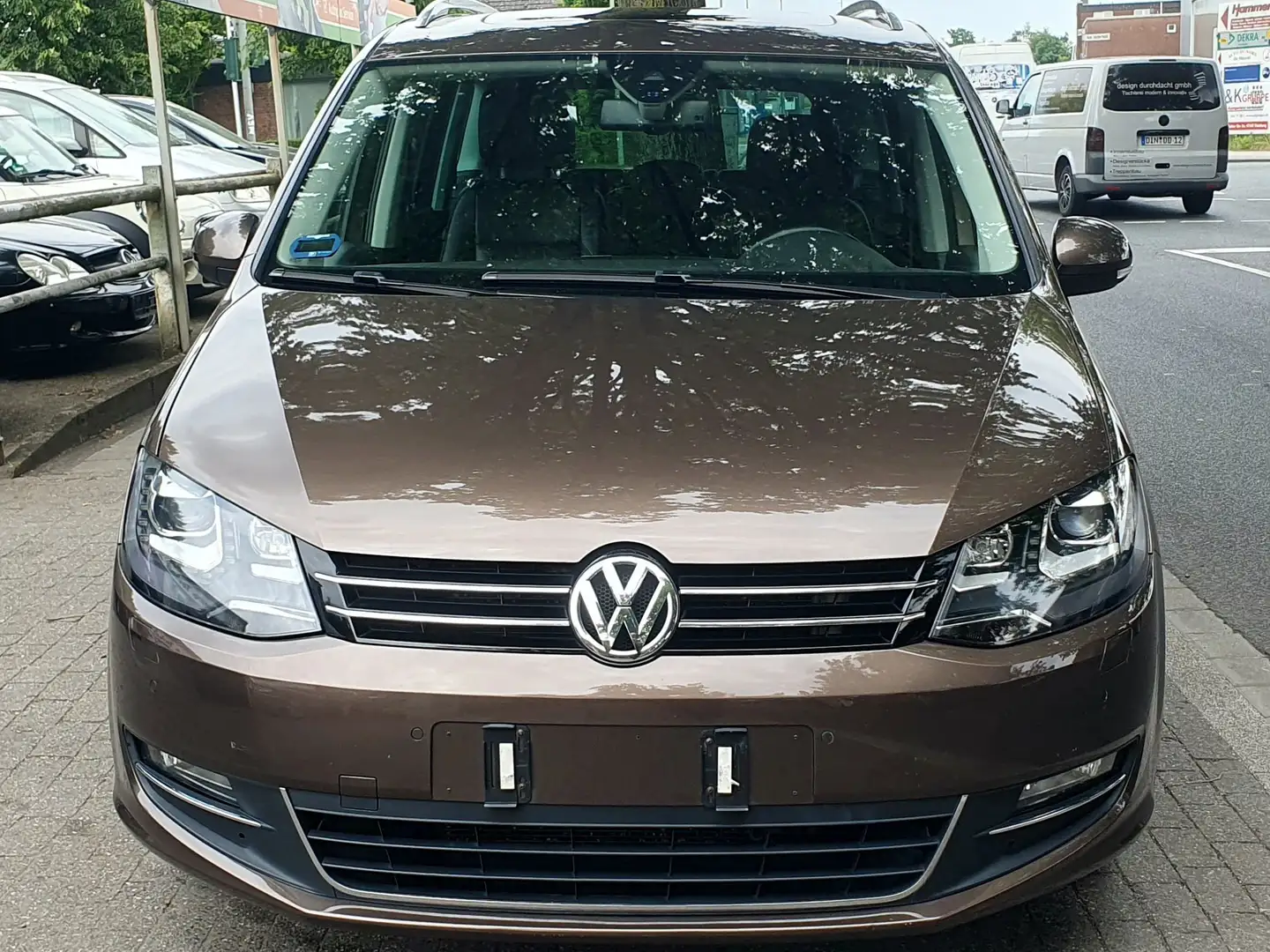 Volkswagen Sharan Highline Vollaust. Motor Turbo Tüv Neu 7.Sitzer Brązowy - 2