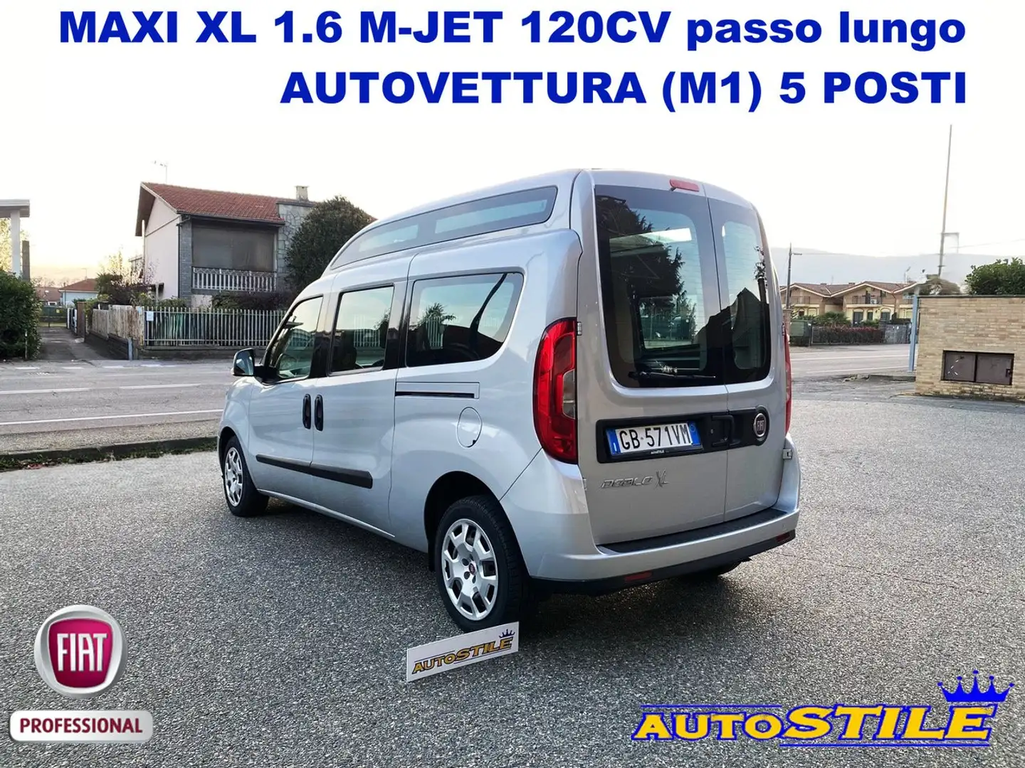 Fiat Doblo Maxi - XL 1.6 M-Jet Passo Lungo / Tetto Alto M1 5P Argent - 1