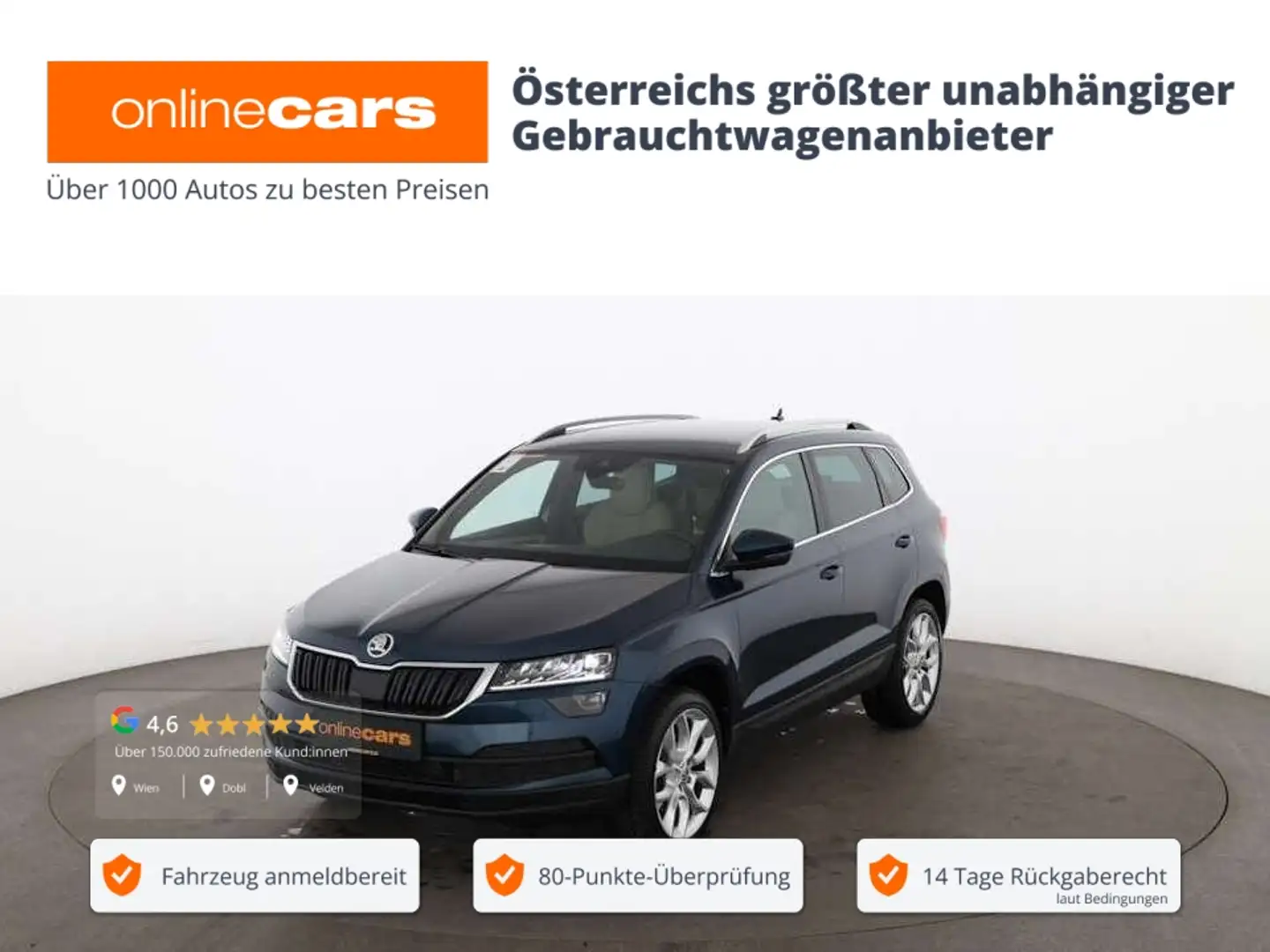 Skoda Karoq 2.0 TDI Style 4x4 Aut LED RADAR NAV SITZHZG Blau - 1