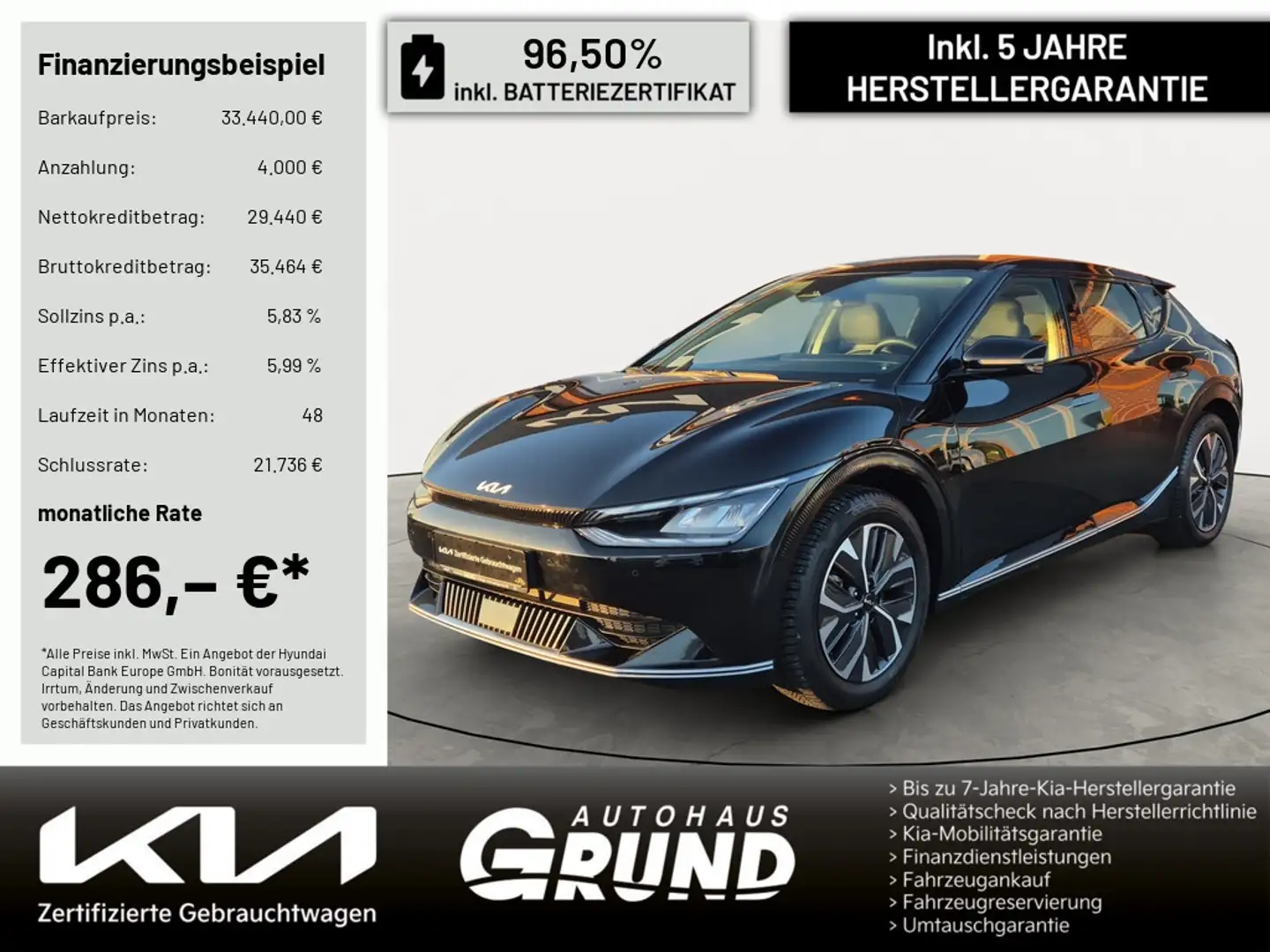 Kia EV6 77.4 RWD AIR-PAKET | WP | HERSTELLERGARANTIE Noir - 1