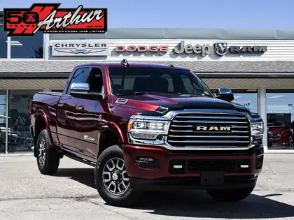 Red 2022 RAM 2500 Limited Longhorn Crew Cab 4WD Pickup Truck Four-Wheel Drive 8-Speed Automatic