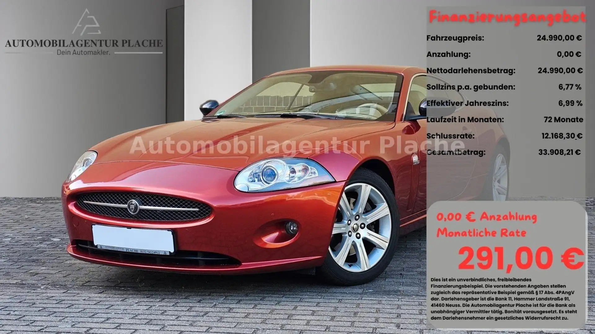 Jaguar XK Coupe 3.5 V8 *Service Neu/Dtsch Fzg/Gepflegt* Rot - 1