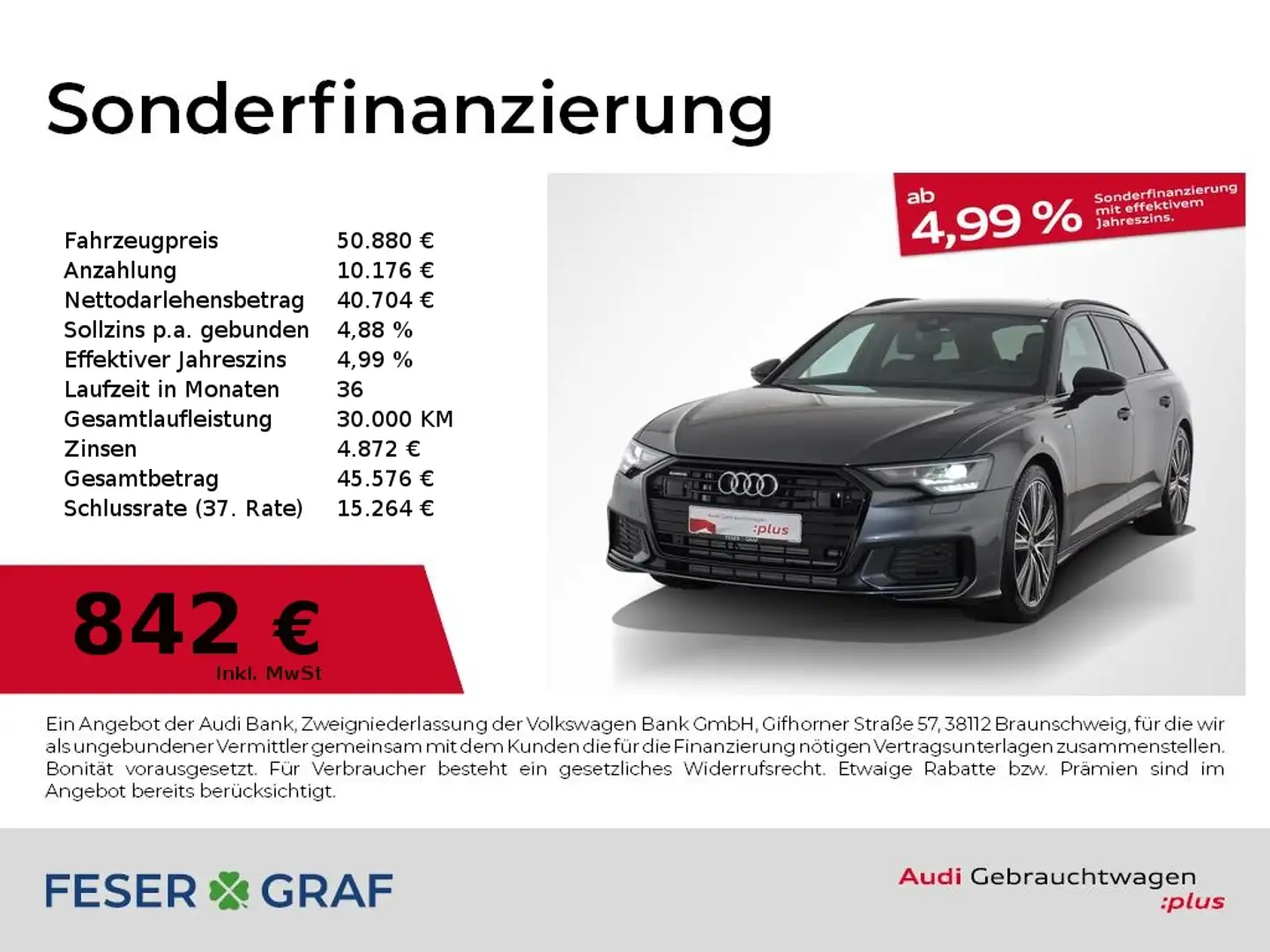 Audi A6 55 TFSI qu S line Sport+ Pano/B&O/AHK/RFK/20" Grau - 1