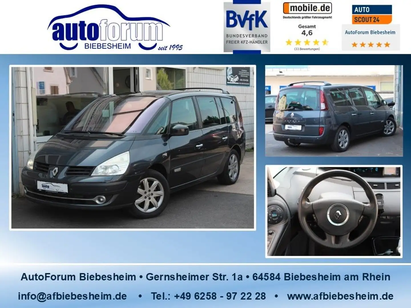 Renault Grand Espace Edition 25th BiXenon*Pano*Leder Blau - 1