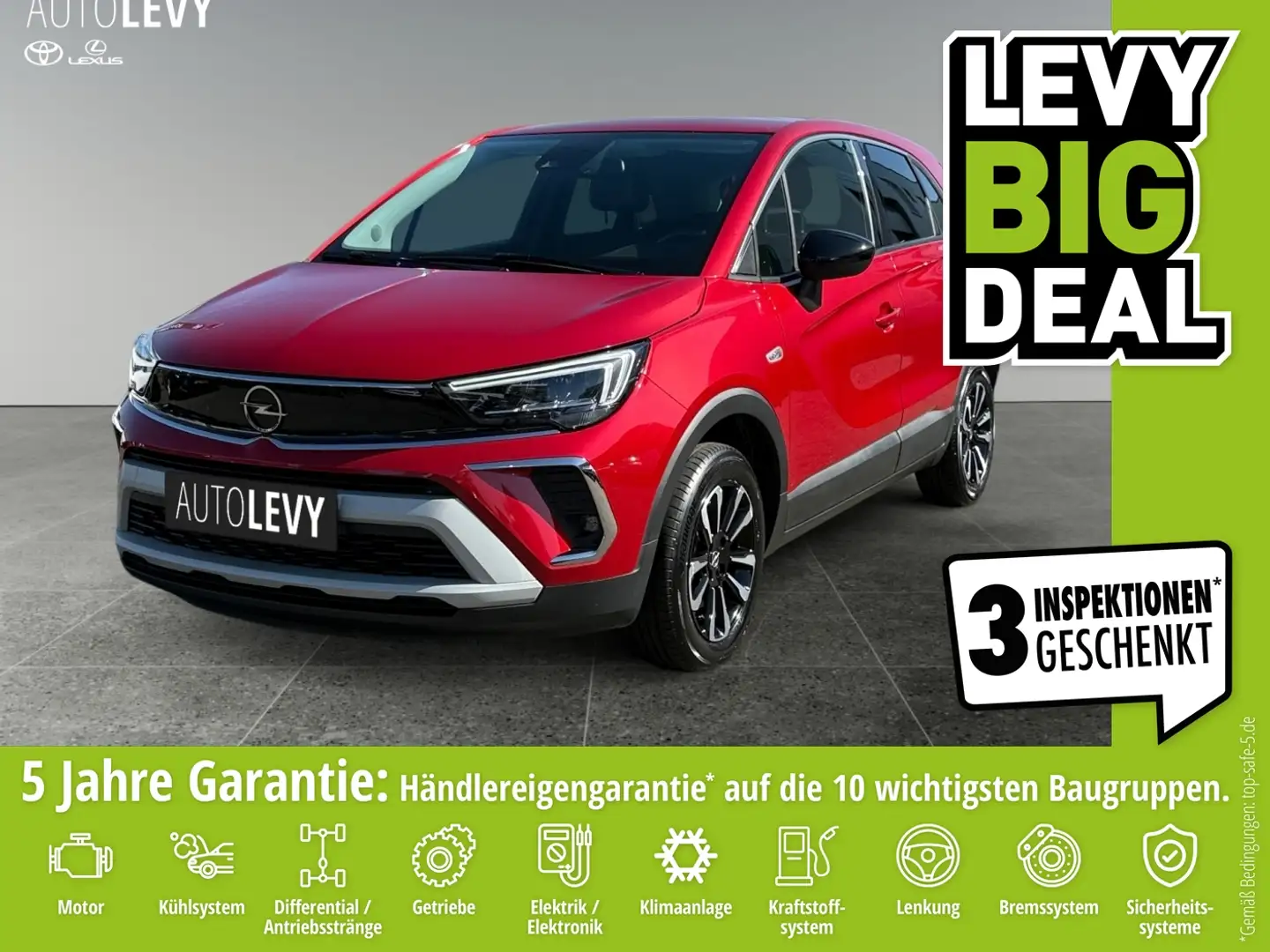 Opel Crossland 1.2 T Elegance +LED+Navi+Kamera+CarPlay Rouge - 1
