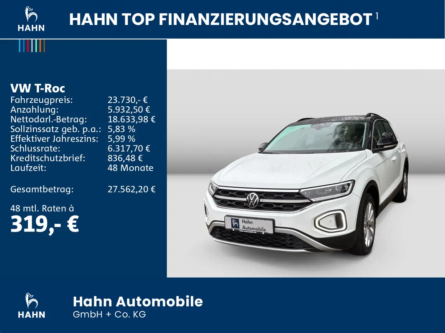 Volkswagen T-Roc 2.0TDI DSG Style CAM NAV Climatr IQ.Light Weiß - 2