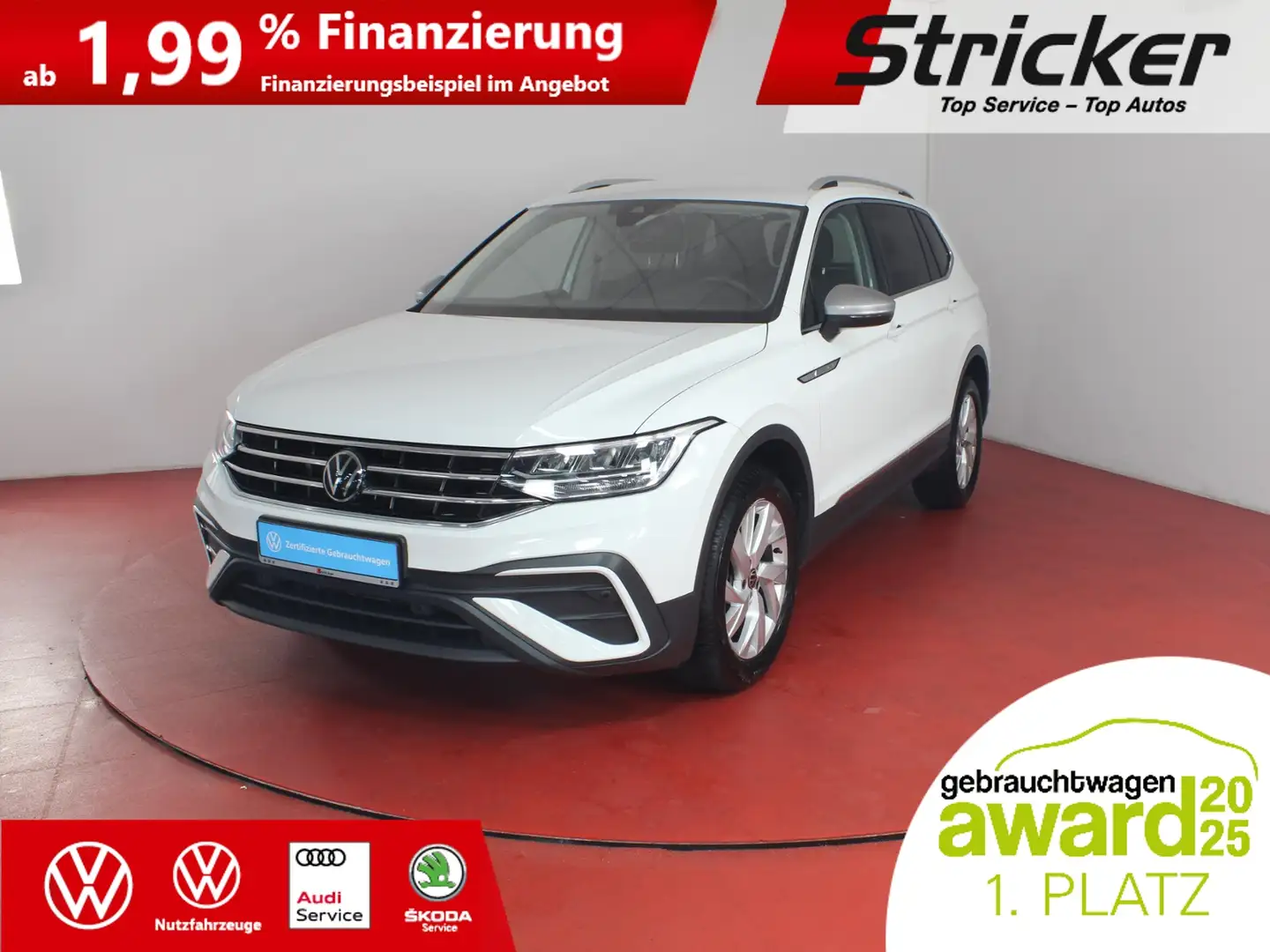 Volkswagen Tiguan Allspace Life 1.5TSI DSG 304,-ohne Anzahlung 7-Sitzer AHK Weiß - 2