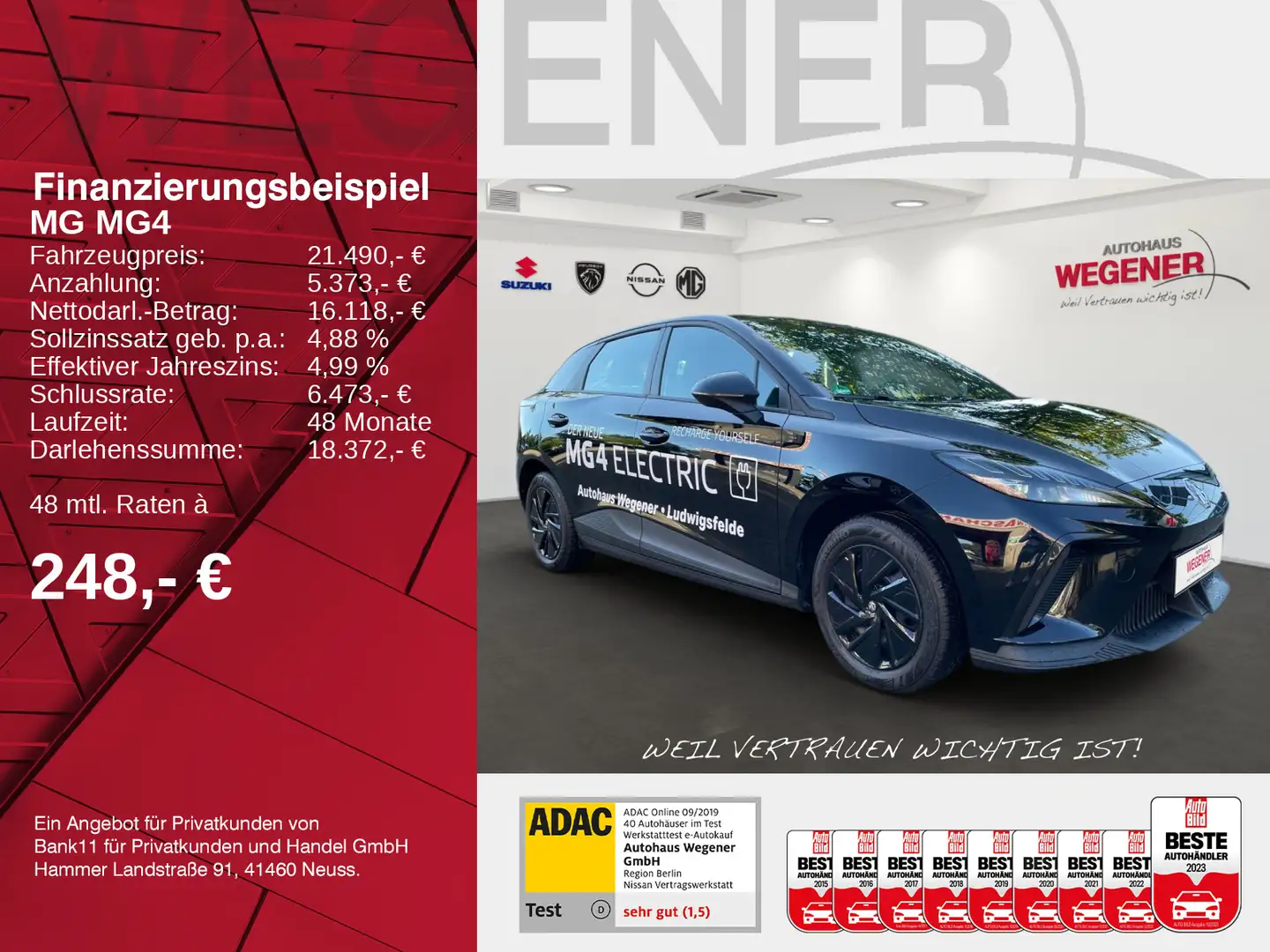 MG MG4 STANDARD 51kWh CarPlay/Android/LED/Keyless Schwarz - 2