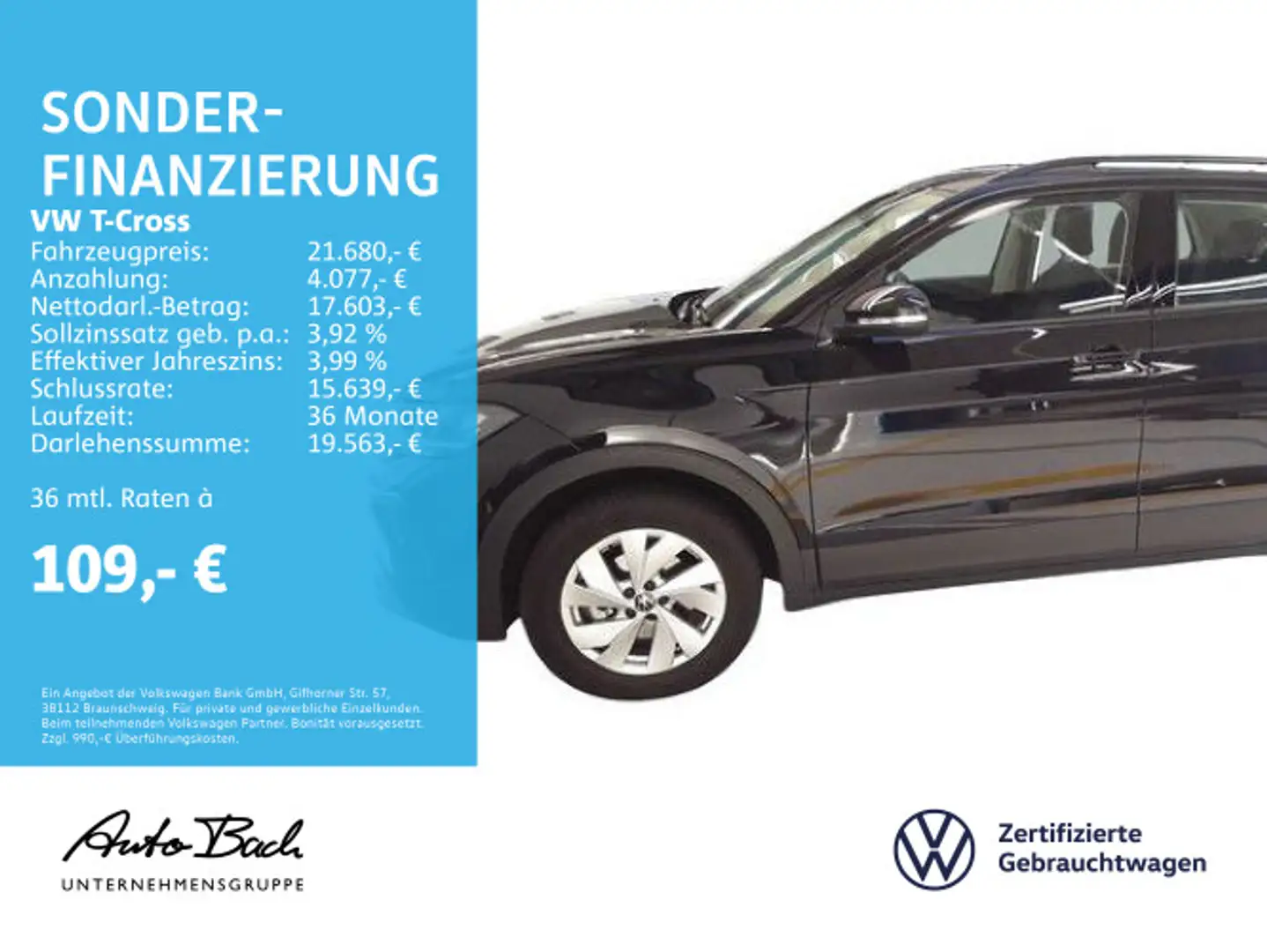 Volkswagen T-Cross 1.0 TSI "Life" LED Digital Cockpit ACC E Nero - 1