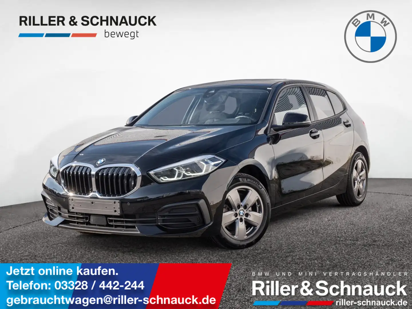 BMW 118 i Advantage LED+NAVI+KLIMAAUT+SITZHZG+PDC+ Schwarz - 1