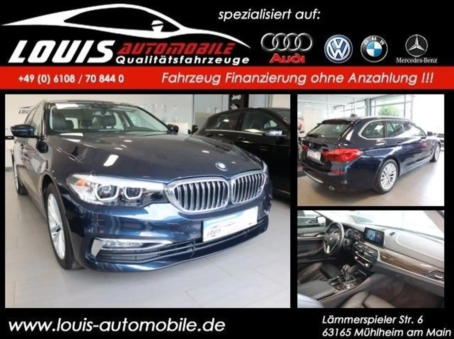 BMW 520 d Touring Luxury Line Leder/Navi/Tempom./PDC Blau - 1