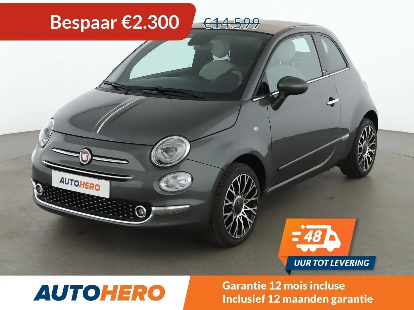 Fiat 500C 1.2 Star Gris - 1