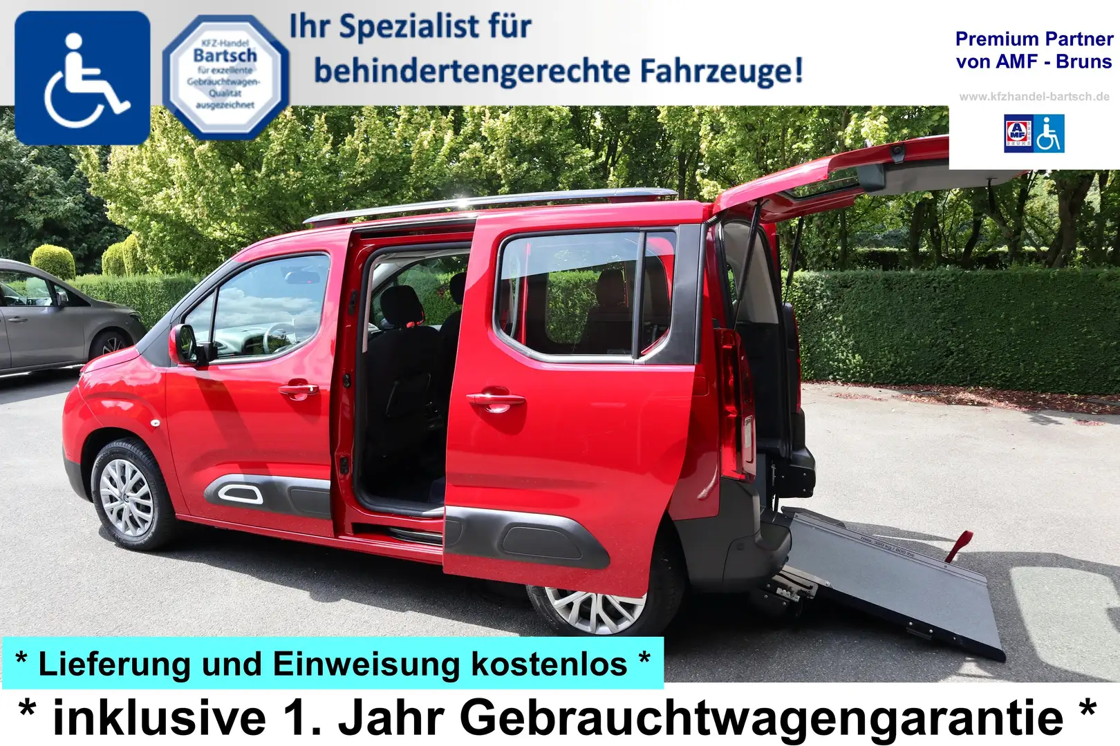 Citroen Berlingo 110 Benziner*rollstuhlgerecht*Wenderampe*Garantie* Rood - 1