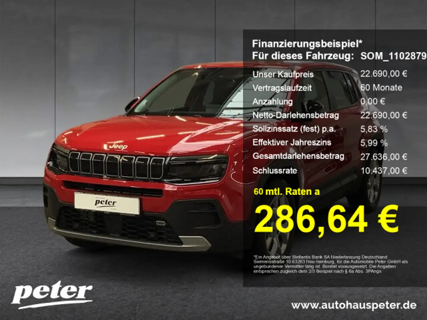 Jeep Avenger AVENGER Altitude 1.2 GSE T3 100 PS Rood - 1