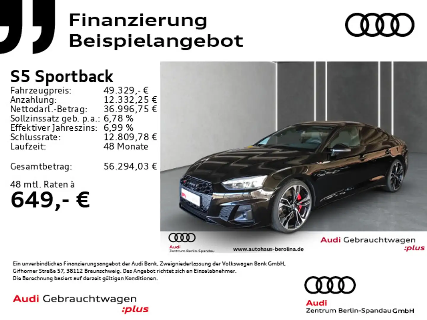 Audi S5 *MATRIX*PANO*NAV+*Opt.-Schwarz+* Schwarz - 1