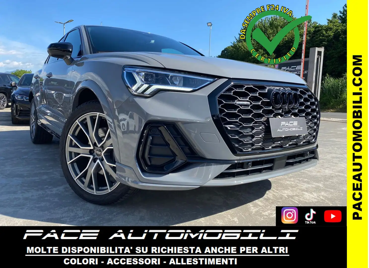 Audi Q3 40D Q4 SPB SPORTBACK S LINE SLINE S-LINE 20" PELLE Grigio - 1