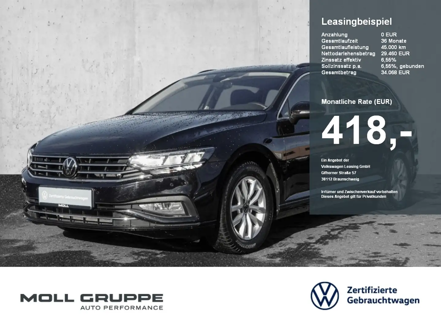 Volkswagen Passat Variant 1.5 TSI DSG Business 360 ACC AHK Schwarz - 1