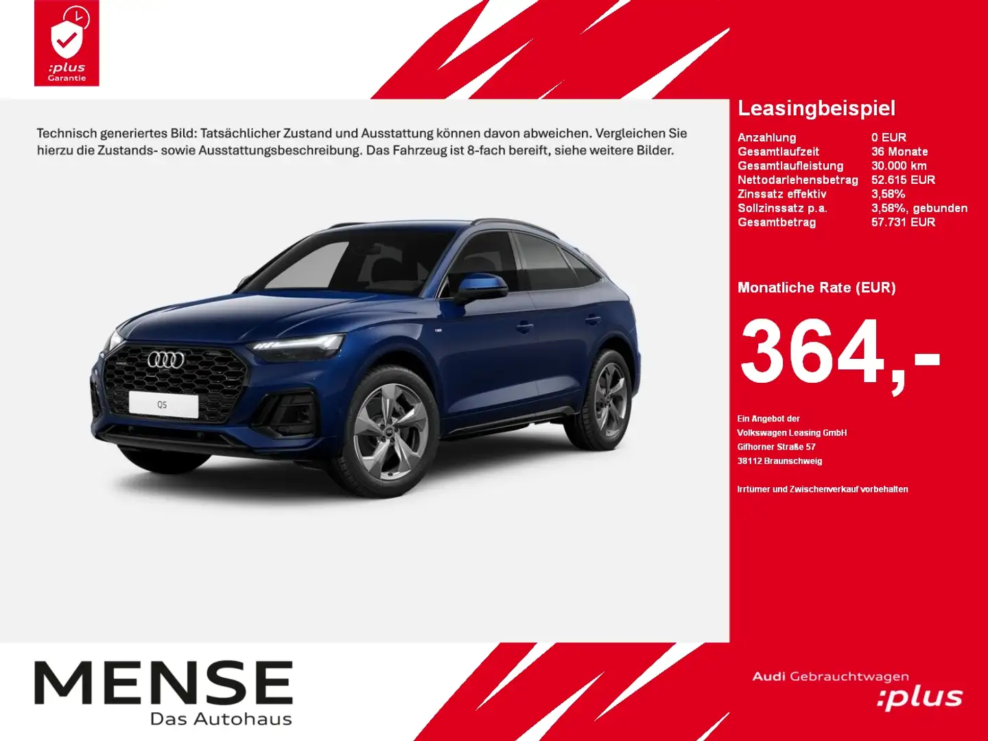 Audi Q5 Sportback 45 TFSI quattro S tronic S-Line AHK Niebieski - 1