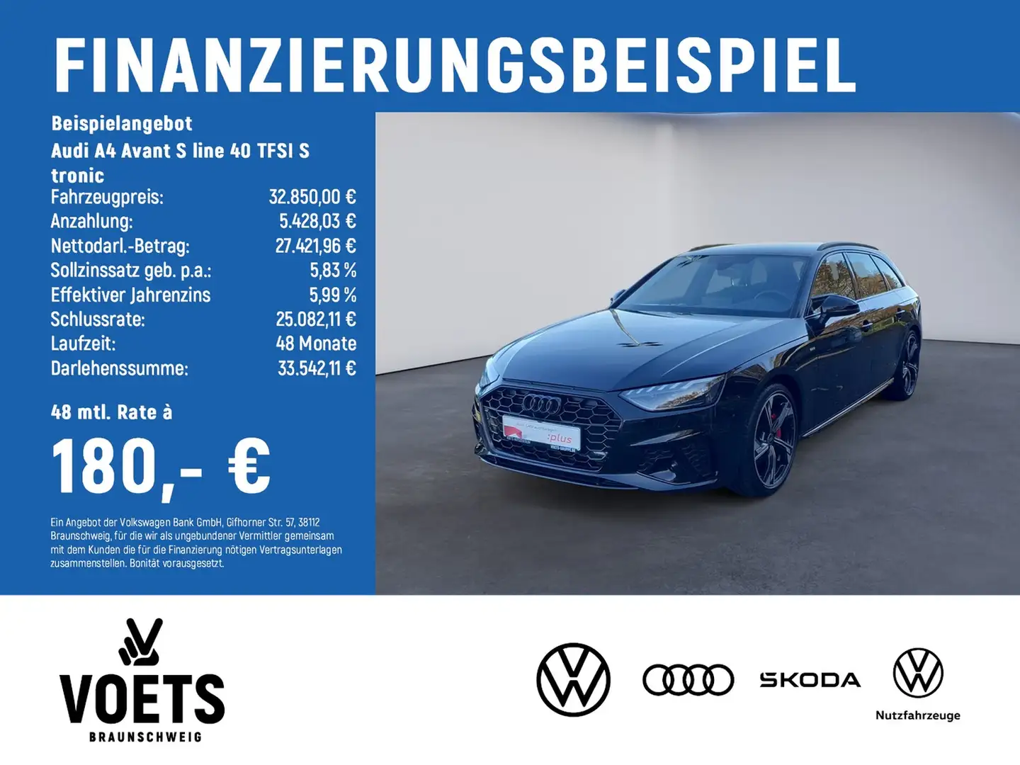 Audi A4 Avant S line 40 TFSI S tronic MATRIX-LED+SHZ+NAVI Noir - 2