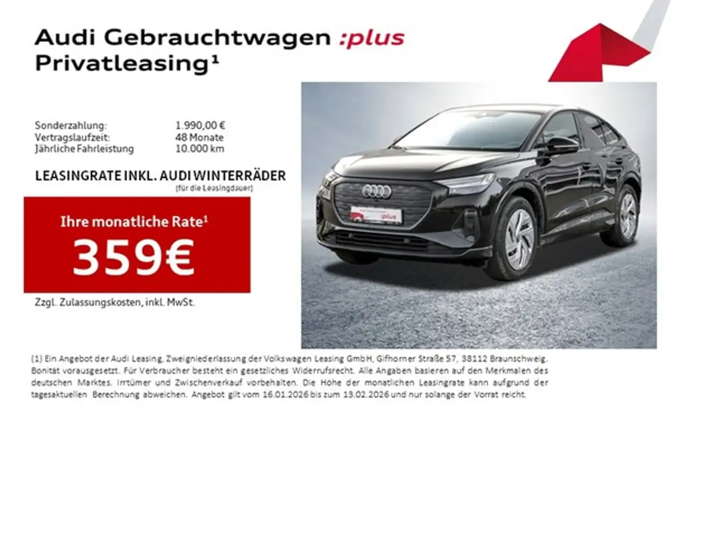 Audi Q4 e-tron Sportback 35 ACC AHK Kamera Navi+ Matrix LED Sp... Schwarz - 2