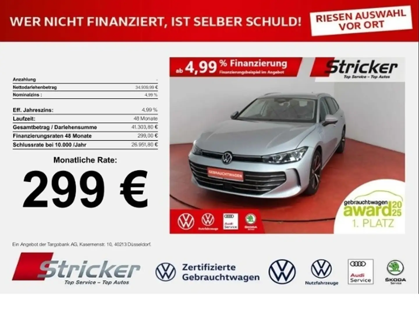 Volkswagen Passat Variant Business 1.5TSI e-Hybrid 299,-ohne Anzahlung IQ.L Silber - 1