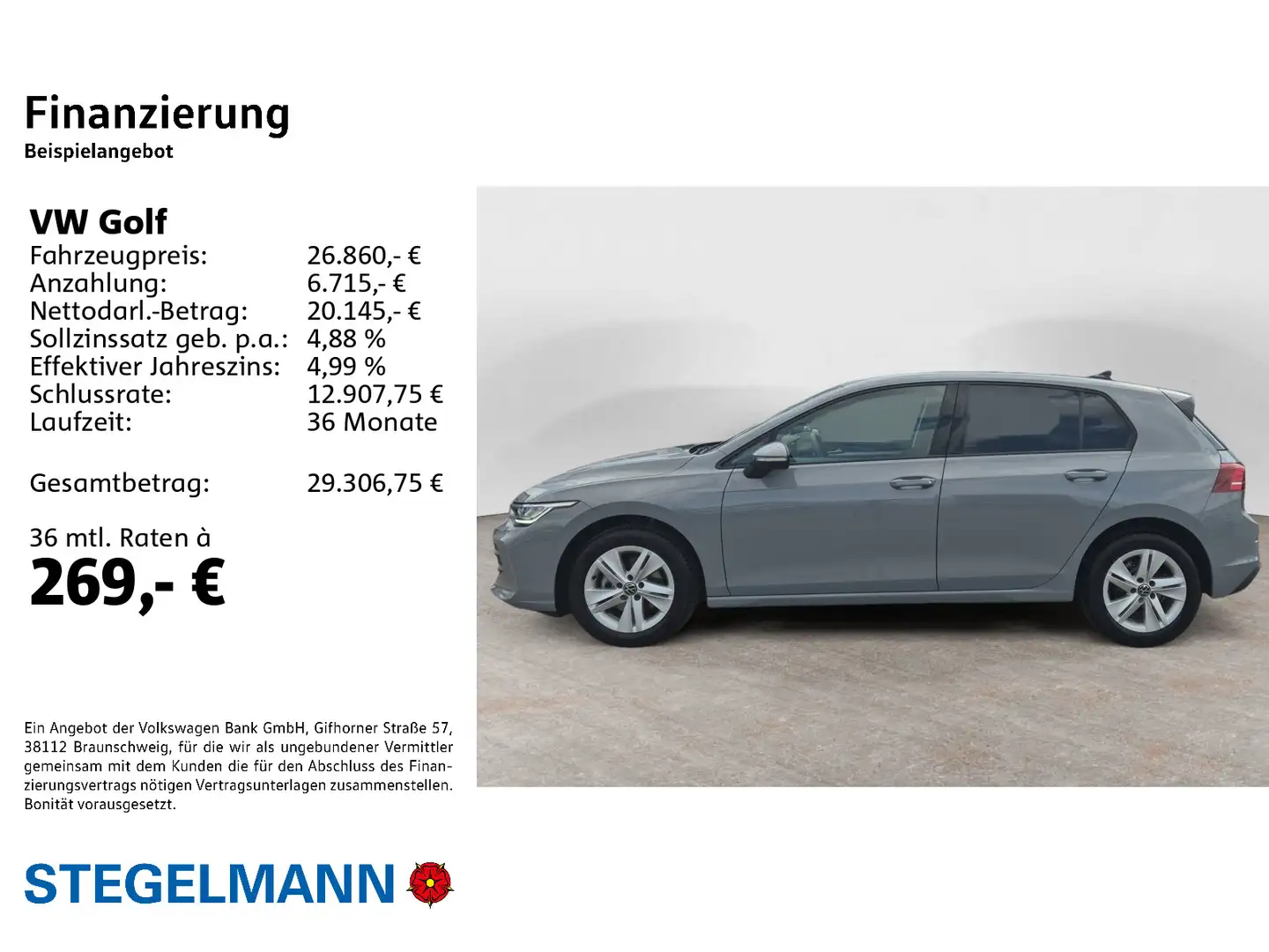 Volkswagen Golf VIII 1.5 eTSI DSG Facelift Life *LED*Head-U Gris - 2