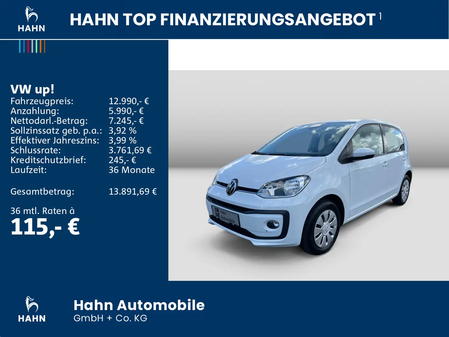 Volkswagen up! move up! 1.0MPI Bluetooth Klima Maps+More Sitzh Weiß - 2