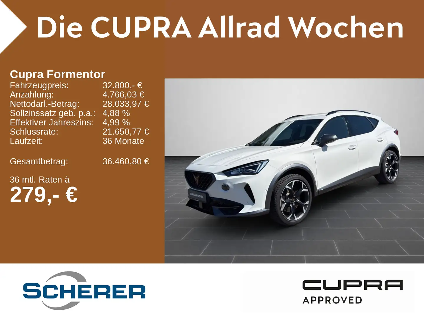 CUPRA Formentor VZ 2.0 TSI 4DRIVE NAVI RFK KLIMA Weiß - 1