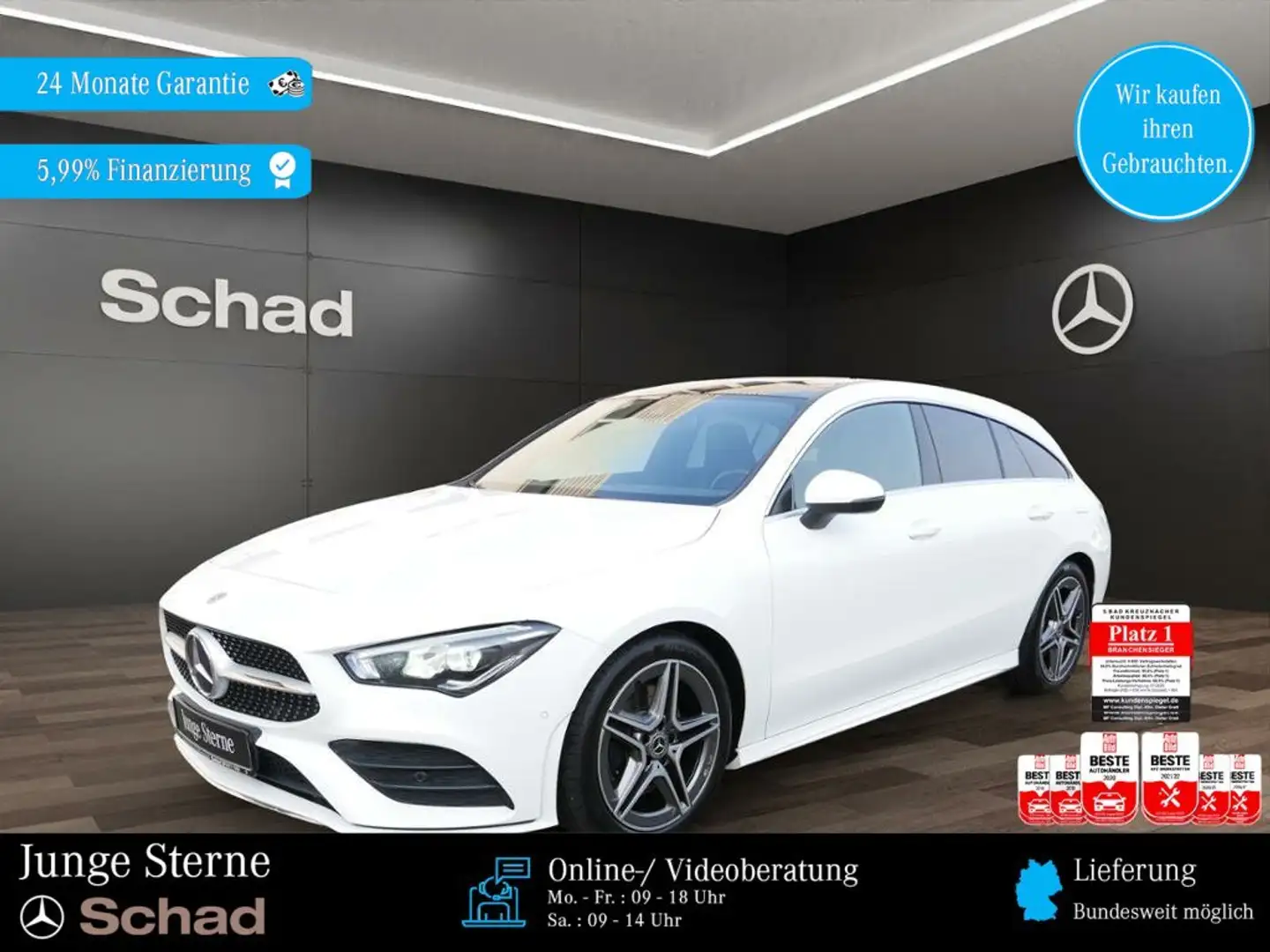 Mercedes-Benz CLA 200 CLA 200 SB AMG+LED+KAM+PANO+AHK+AMBI+ASSIST+SHZ+ Blanc - 1