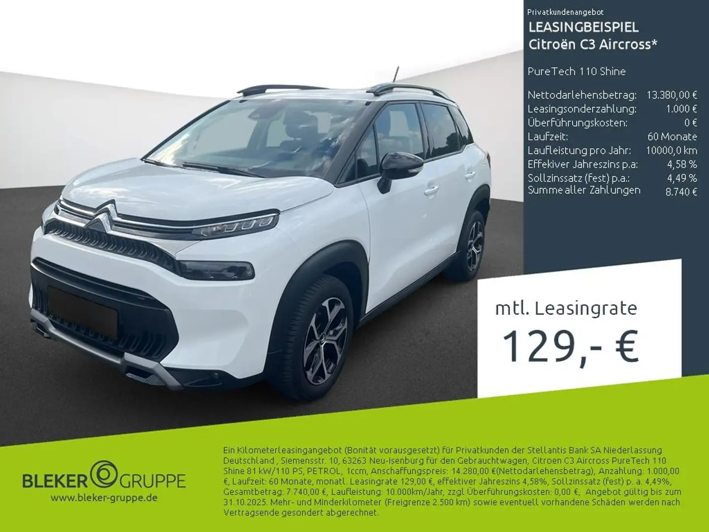Citroen C3 Aircross PureTech 110 Shine Weiß - 1