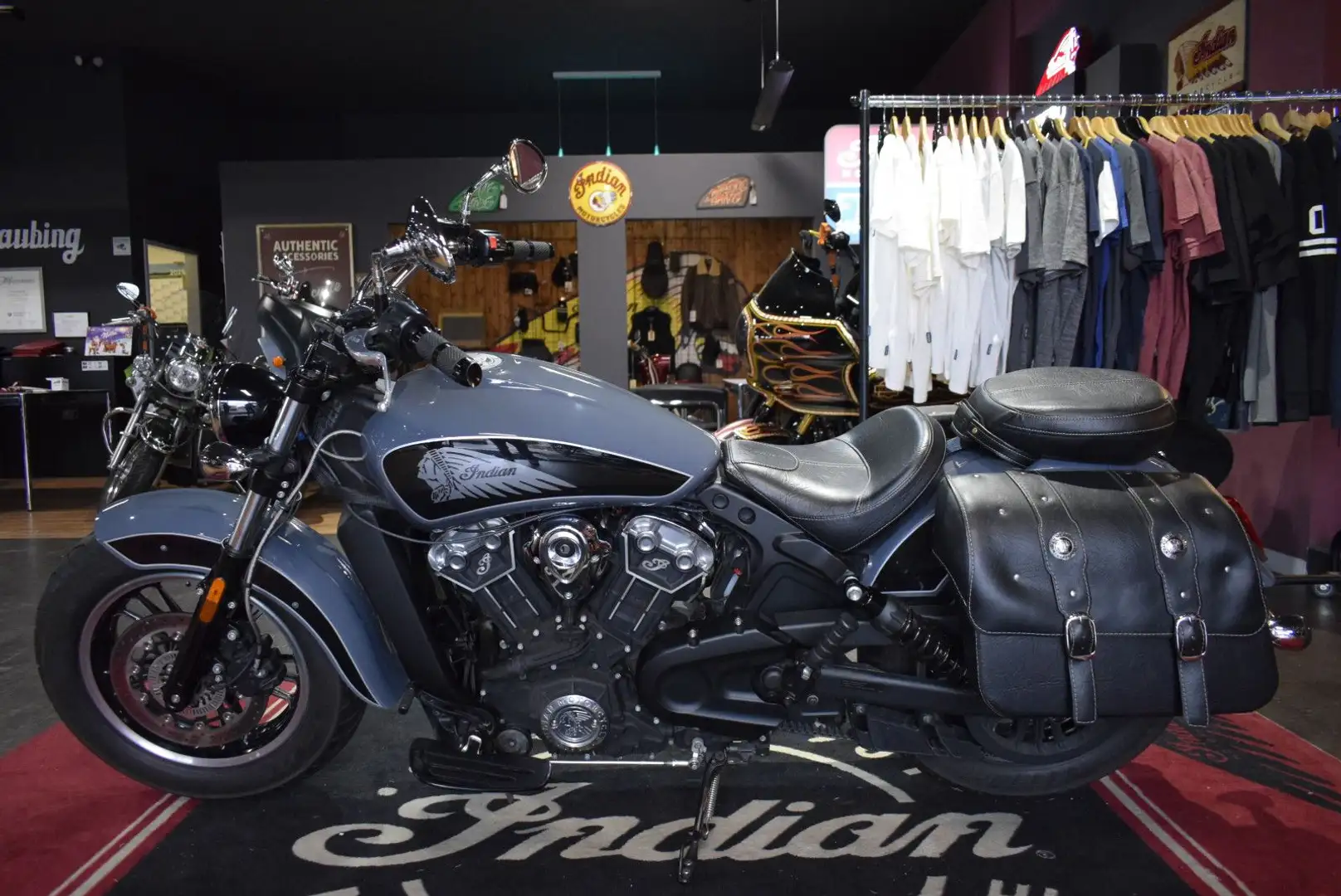 Indian Scout verst Sportauspuff/Koffer/Trittbretter Bleu - 2