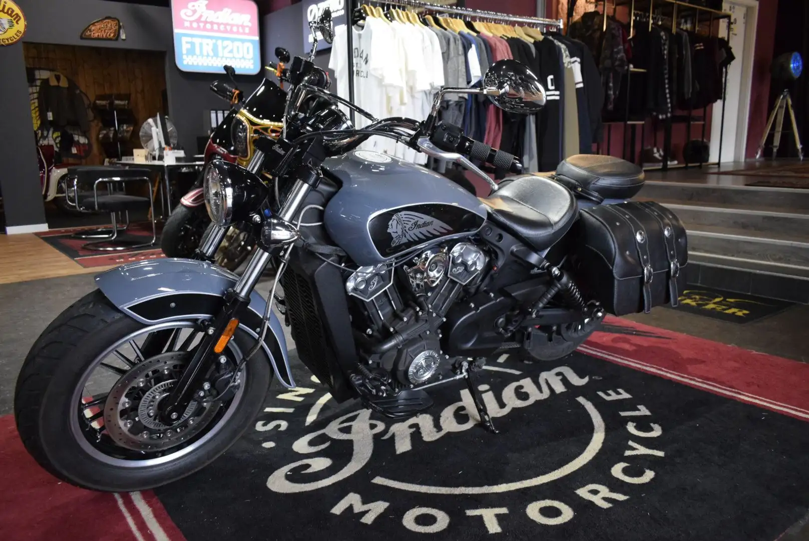 Indian Scout verst Sportauspuff/Koffer/Trittbretter Bleu - 1