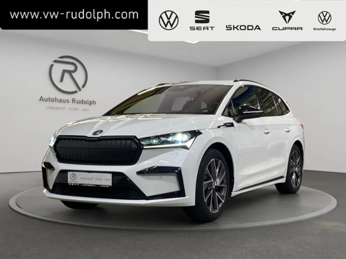Skoda Enyaq iV 62 kWh Sportline / Navi ACC RFK Weiß - 1
