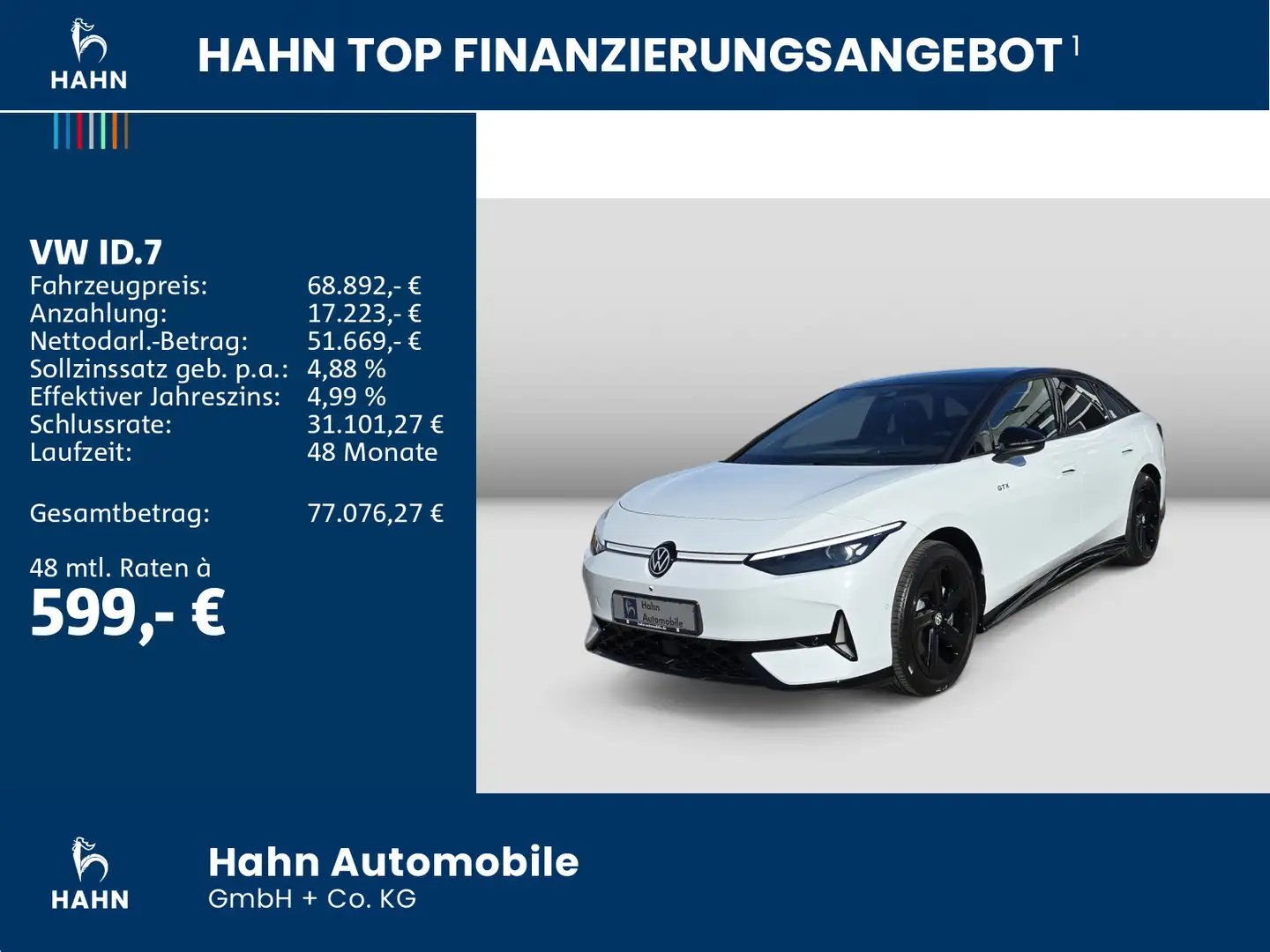 Volkswagen ID.7 GTX 4MOTION 86 kWh 340 PS AHK inkl. Winterr Blanc - 2