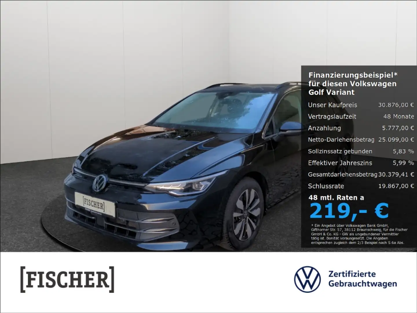 Volkswagen Golf Variant VIII 1.5 eTSI DSG Goal LED Navi AHK RearView Noir - 1