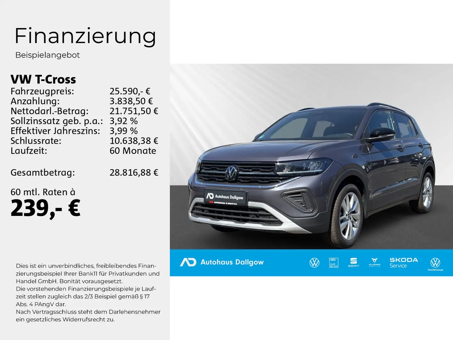 Volkswagen T-Cross GOAL 1.0l TSi116PS*DSG+PDC+Navi-WiRä+RFK Grau - 2