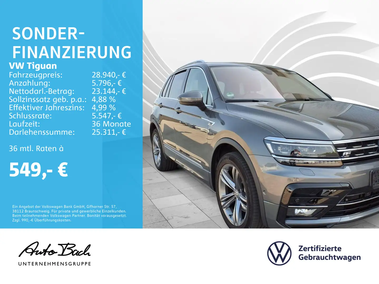 Volkswagen Tiguan 2.0 TSI DSG Highline R-Line 4Motion, Navi Gris - 1