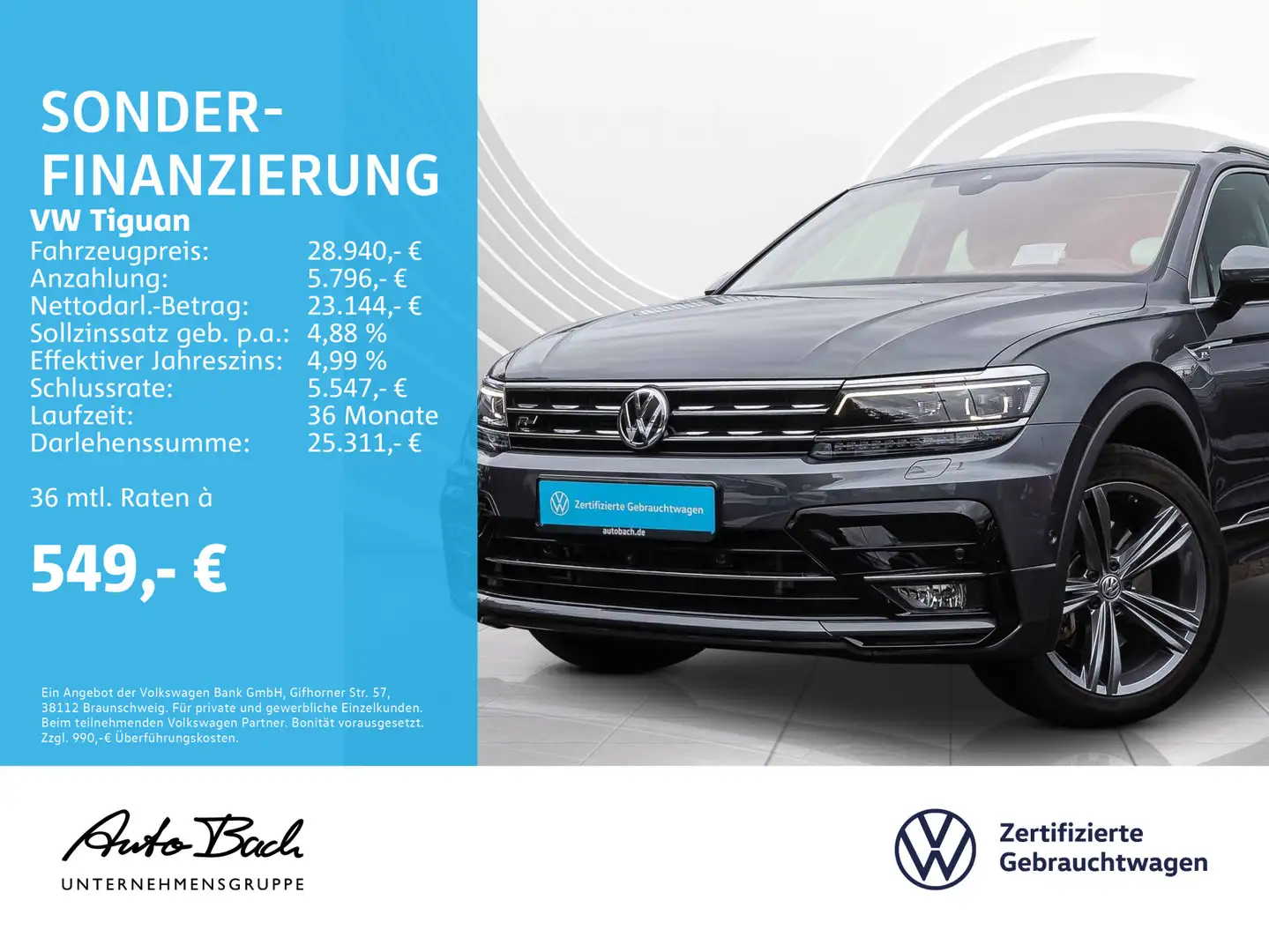 Volkswagen Tiguan 2.0 TSI DSG Highline R-Line 4Motion, Navi Gris - 1