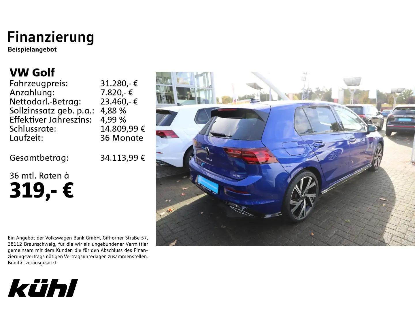 Volkswagen Golf 8 VIII 1.5 eTSI DSG R line IQ.Light/ACC/Sta Blau - 2